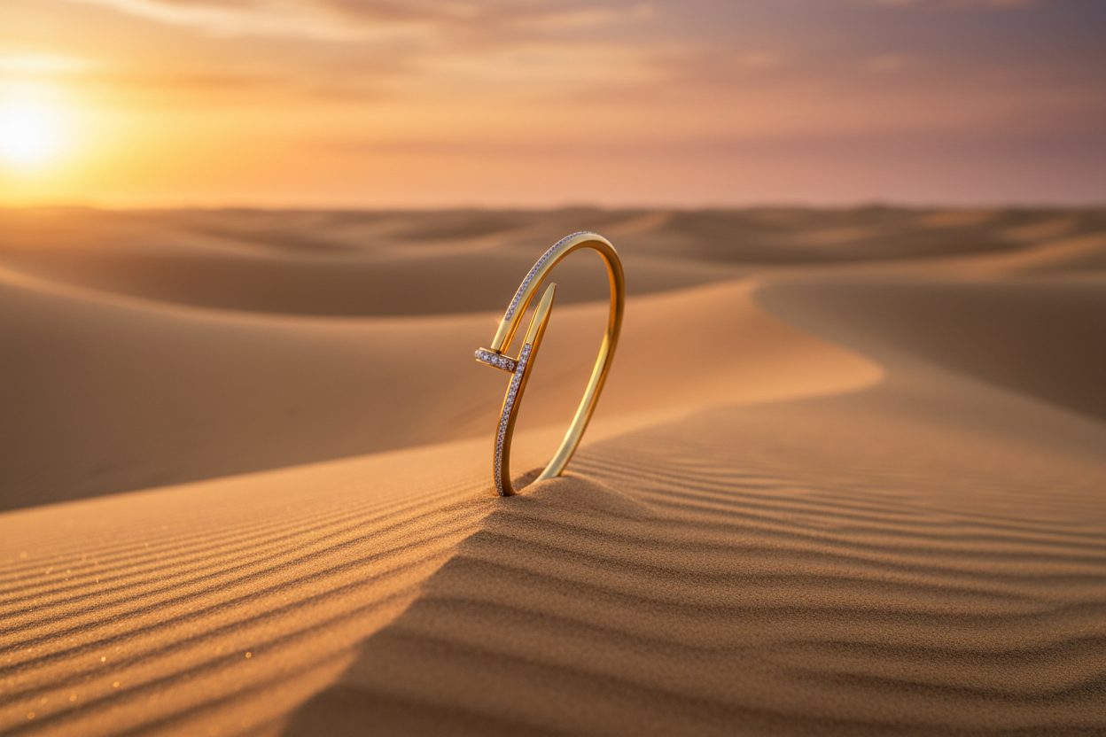 Bracelet jonc doré désert