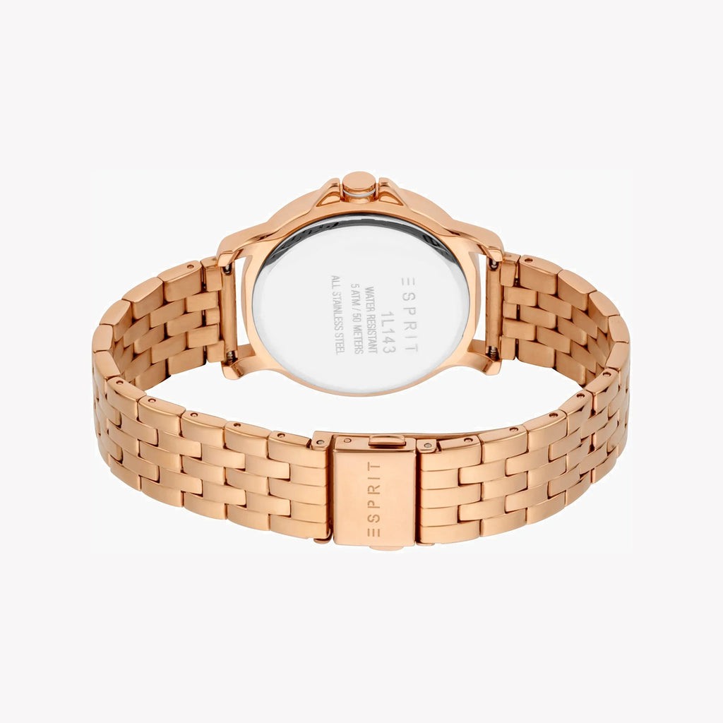 Montre femme Esprit en acier inoxydable or rose, cadran argenté | ES1L192M0015