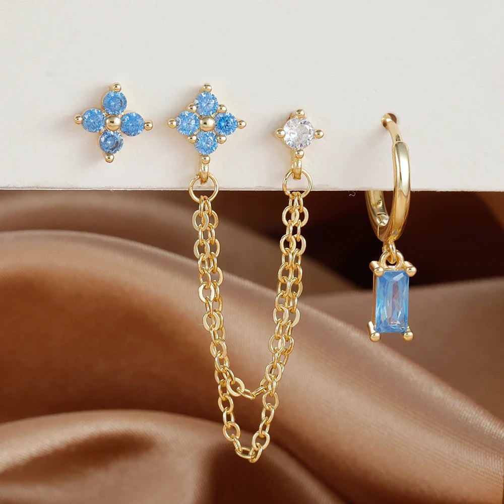 Zodiac Birthstone Earrings Set for Everyday Celestial Style