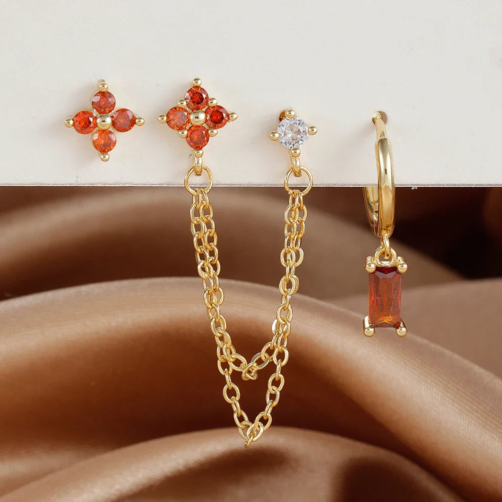 Zodiac Birthstone Earrings Set for Everyday Celestial Style