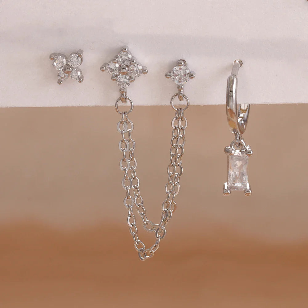 Zodiac Birthstone Earrings Set for Everyday Celestial Style