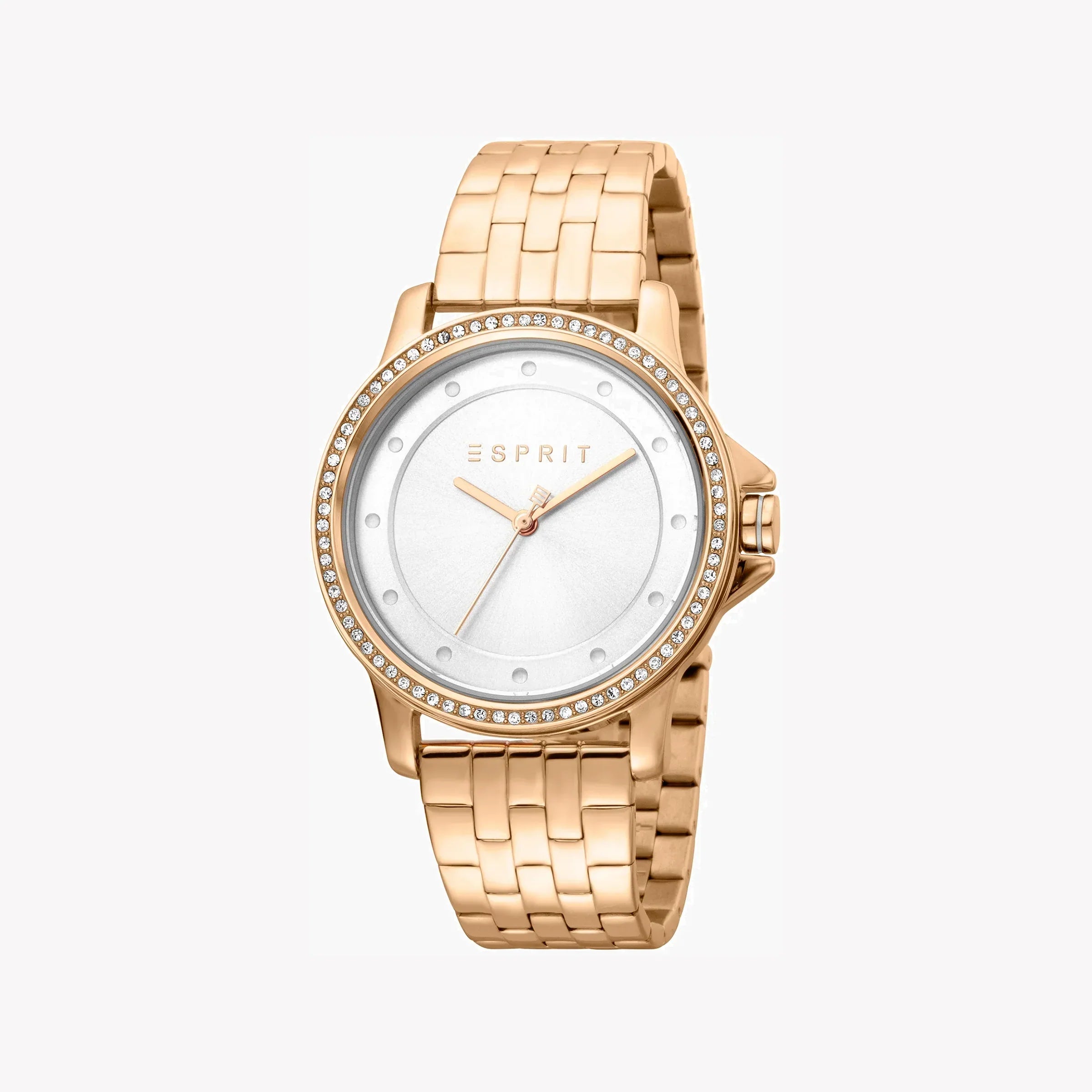 Montre femme Esprit en acier inoxydable or rose, cadran argenté | ES1L192M0015