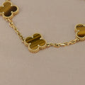 Bracelet Élégant Trèfle Œil de Tigre