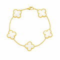 Bracelet Trèfle Blanc – Chance & Élégance